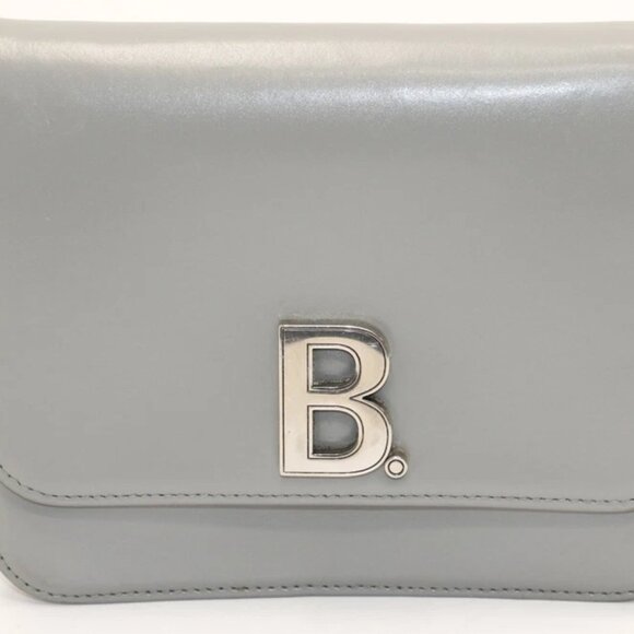 Balenciaga B Small Shiny Leather Handbag - Grey - Picture 4 of 15